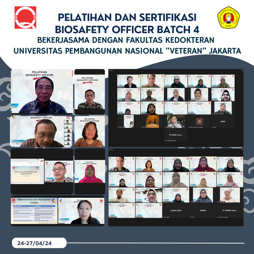 Pelatihan dan Sertifikasi Biosafety Officer Batch 4 bersama UPN Veteran Jakarta