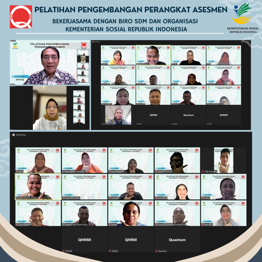 Pelatihan dan Pengembangan Perangkat Asesmen Bekerjasama dengan biro sdm dan organisasi  Kementerian sosial republik indonesia
