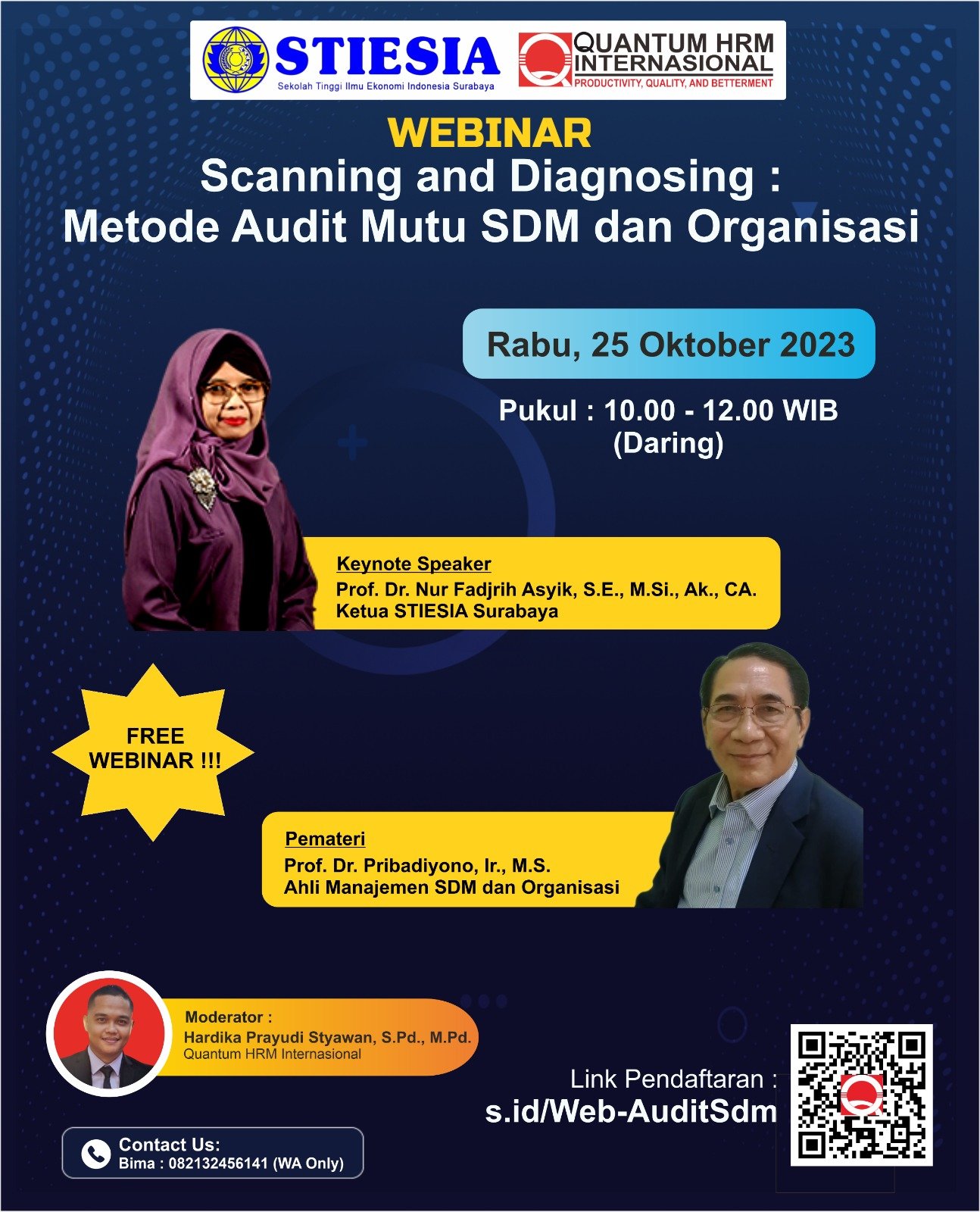 WEBINAR â€œSCANNING AND DIAGNOSING:  METODE AUDIT MUTU SDM DAN ORGANISASI